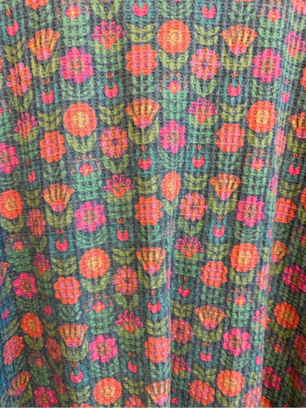 Natural Life Waffle Knit Floral Long Sleeve Top size XL - Picture 3 of 8